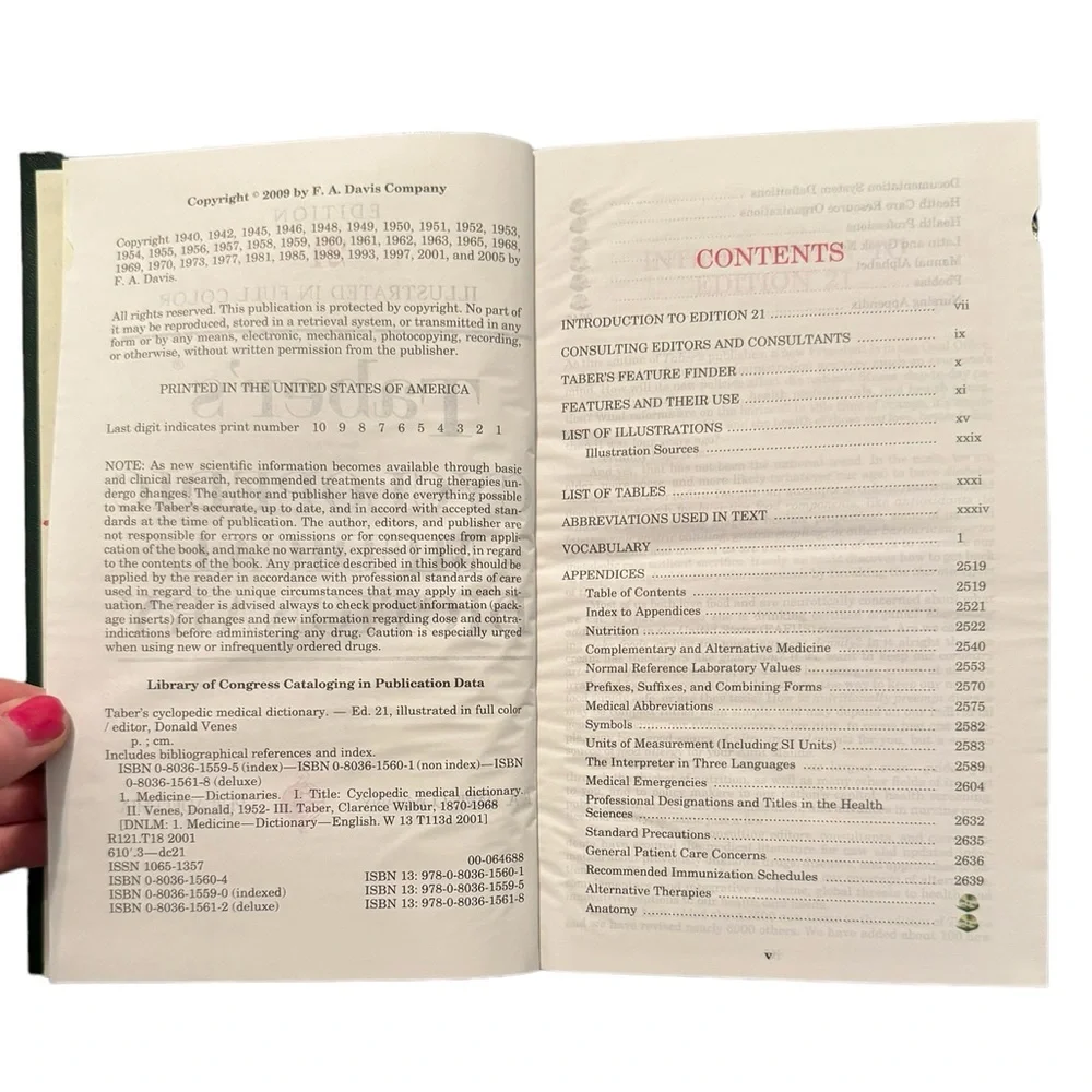 (Book) “Taber’s Cyclopedic Medical Dictionary.” Twenty-First Edition. F.A. Davis